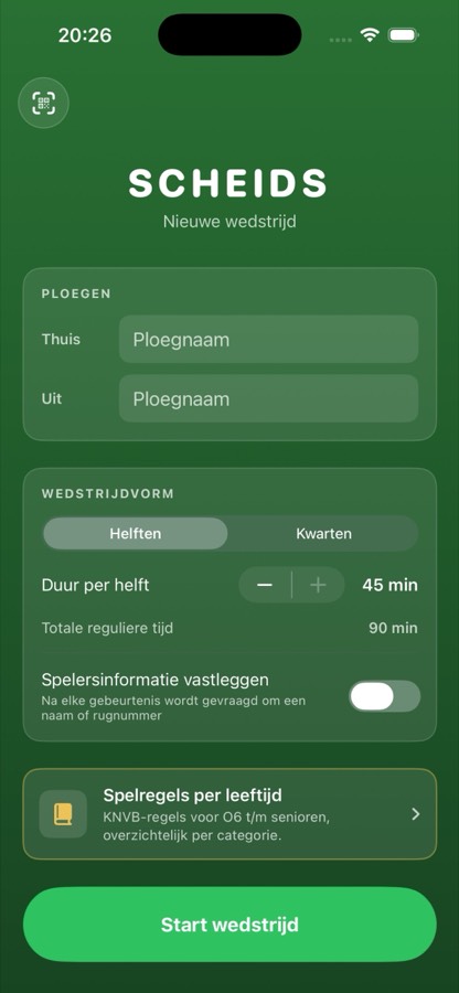 Schermafbeelding van Scheids — wedstrijdklok